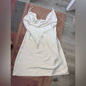 Viral White Silk Dress
